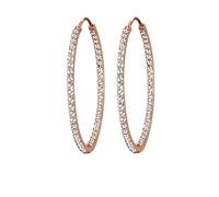 Elli PREMIUM Ohrringe Damen Creolen mit Kristallen in 925 Sterling Silber Rosé vergoldet