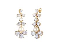 Elli PREMIUM - Zirkonia Süßwasserzuchtperlen Blüten 925 Silber Ohrringe Damen