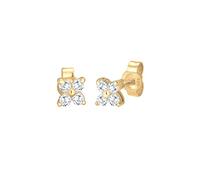 Elli PREMIUM Ohrringe Damen Ohrstecker Blume mit Zirkonia Steinen Funkelnd Filigran in 585 Gelbgold