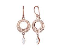 Elli PREMIUM Ohrringe Damen Ornament mit Zirkonia Kristalle Marquise in 925 Sterling Silber Rosé vergoldet