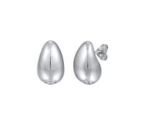 elli. PREMIUM Ohrringe Ohrstecker Tropfenform Bauchig Chunky 925 Silber, silber Silber