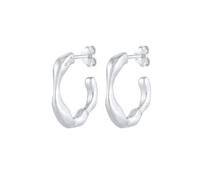 Elli PREMIUM, Ohrringe Creolen Ohrhänger Organische Struktur 925 Silber in silber, Schmuck für Damen Gr. OneSize