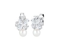 Elli PREMIUM Süßwasserzuchtperle Floral Zirkonia Marquise 925 Silber OneSize Damen