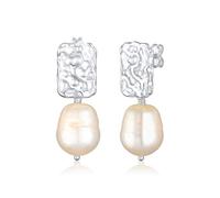 Elli Paar Ohrhänger »Hänger Barock Süßwasserperle Organic 925 Silber«, silberfarben