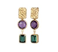 Elli PREMIUM Ohrstecker Amethyst Quarz 925 Sterling Silber vergoldet OneSize Damen