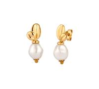 Elli PREMIUM Ohrstecker Blume Synthetische Perle Weiß 925 Sterling Silber vergoldet OneSize Damen