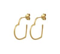Elli PREMIUM Ohrstecker Creolen Herz Filigran 375 Gelbgold OneSize Damen