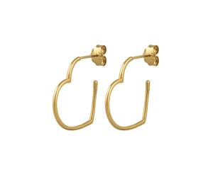 Elli PREMIUM Ohrstecker Creolen Herz Filigran 375 Gelbgold OneSize Damen