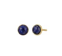 Elli PREMIUM Ohrstecker Rund Lapis Lazuli Blau 925 Sterling Silber vergoldet OneSize Damen