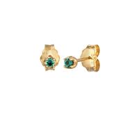 Elli PREMIUM Ohrstecker Smaragd Synthetisch Grün 375 Gelbgold OneSize Damen