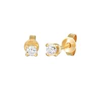 Elli PREMIUM Ohrstecker Soliltär Mossanit 925 Silber goldfarben Damen