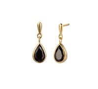 Elli PREMIUM Ohrstecker Tropfen Zirkonia Schwarz 925 Sterling Silber vergoldet OneSize Damen