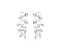 Paar Ohrstecker ELLI PREMIUM "Süßwasserzuchtperlen Kristalle Silber" Ohrringe Gr. OneSize, ohne Stein, Silber 925 (Sterlingsilber), weiß (weiß, weiß) Damen Ohrstecker (092910-0)