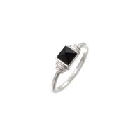 Elli PREMIUM Onyx Quadrat Vintage 925 Silber vergoldet 56 Damen