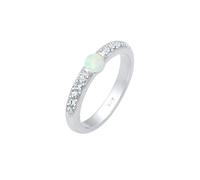 Elli PREMIUM, Ring Opal Kristalle 925er Sterling Silber in silber, Schmuck für Damen Gr. 52 mm