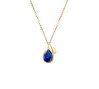 Elli PREMIUM Panzerkette Drop Saphirblau 925 Silber vergoldet 45 Damen