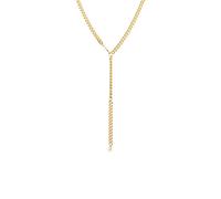 Elli PREMIUM, Halskette Panzerkette Y-Kette Verstellbar Trend 925 Silber in gold, Schmuck für Damen Gr. 45 cm