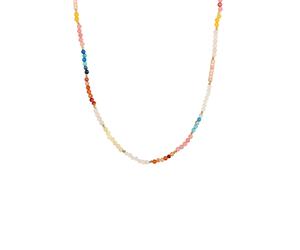 Elli PREMIUM Perlen Zirkonia Mondstein Achat Bunt 925 Sterling Silber vergoldet 40 Damen