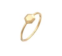 Elli Ringe - Ring Plättchen Achteck Stapelring 375 Gelbgold - Gr. 58 MM - in Gold - für Damen