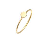 Fingerring ELLI PREMIUM "Plättchen Runde Form Statement 375 Gelbgold" Fingerringe Gr. 54 mm, ohne Stein, Gelbgold 375, 1 mm, goldfarben (gold) Damen (16790517-54) gold
