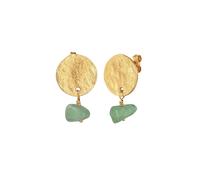 elli. PREMIUM Ohrringe Plättchen Vintage Aventurin 925 Silber Vergoldet, gold Gold