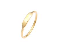 Elli PREMIUM Rechteck Geo Siegelring Design 375 Gelbgold 52 Damen