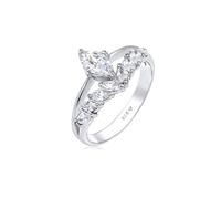 Elli PREMIUM Ring Damen Doppelring Funkelnd mit Zirkonia Kristallen aus 925 Sterling Silber vergoldet