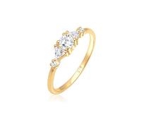 Ring Triangel Zirkonia Funkelnd 925 Sterling Silber Elli Premium Gold 4N255/00X56