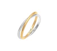 Elli Fingerring »Wickelring Bi-Color Zeitlos 585 Gelbgold Weißgold«