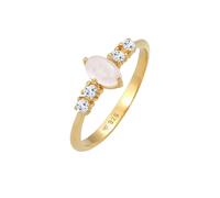Ring Rosa Quarz Topas Oval Verlobung 925 Silber Elli Premium Gold 52 (Artikelnummer: 5F374/20X52)