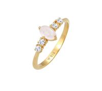 Ring Rosa Quarz Topas Oval Verlobung 925 Silber Elli Premium Gold 58 (Artikelnummer: 5F374/20X58)