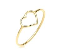 Elli PREMIUM Ring Damen Herz Geo Minimal in 375 Gelbgold
