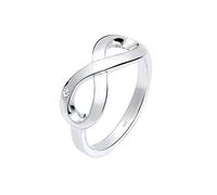 Elli PREMIUM Ring Damen Infinity Symbol endlos mit Diamant (0.02 ct.) in 925 Sterling Silber