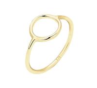 Fingerring ELLI PREMIUM "Geo Trend Look Kreis Statement 375 Gelbgold" Fingerringe Gr. 52 mm, ohne Stein, Gelbgold 375, 1.2 mm, goldfarben (gold) Damen Fingerringe (63230960-52)