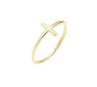 Elli PREMIUM Ring Damen Kreuz Trend Geo Minimal in 375 Gelbgold