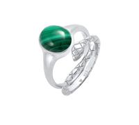 ELLI PREMIUM Damen Ring Edelstein Ring, Schlange silber, Größe 52, 6559436 Silber 52