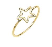 Elli PREMIUM Ring Damen Stern Astro Geo Minimal in 375 Gelbgold