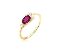 Elli Fingerring »Vintage Zirkonia Synthetischer Rubin 925 Silber«, rot