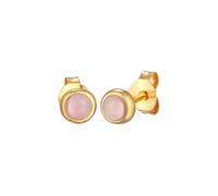 Elli PREMIUM Rosa Quarz Solitär Edelstein 375 Gelbgold OneSize Damen