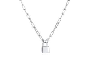 Elli PREMIUM Schloss Liebe Gliederkette Unisex 925er Silber rhodiniert 50 Damen