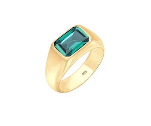 Elli PREMIUM Siegelring Edelstein Trend Statement 925 Silber 56 Damen