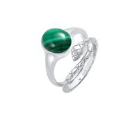 ELLI PREMIUM Damen Ring Edelstein Ring, Schlange silber, Größe 56, 6559436 Silber 56