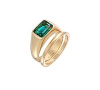 Elli PREMIUM Siegelring Quartz Bandring Set 925 Silber 52 Damen