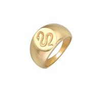 Elli PREMIUM, Ring Siegelring Schlange Kraft Symbol 925 Silber in gold, Schmuck für Damen Gr. 54 mm