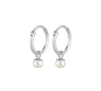 Paar Ohrhänger ELLI PREMIUM "Creolen Einhänger Süßwasserzuchtperle 925 Silber", silber, Ohrringe, Damen, onesize, ohne Stein, Silber 925 (Sterlingsilber), Paar Ohrhänger (29145152-0)