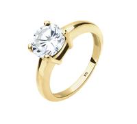 Elli Premium Fingerring »Solitärring Zirkonia 375 Gelbgold Geschenkidee«, Solitär-Ring SIZE,52|54|56|58