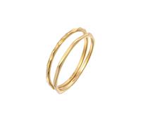 Elli PREMIUM Stapelringe Stacking Bandring 2er Set 375 Gelbgold 52 Damen