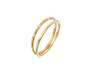 Elli PREMIUM Stapelringe Stacking Bandring 2er Set 375 Gelbgold 52 Damen