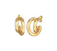 Elli PREMIUM Stecker Creole Halbcreole Rund 925 Silber goldfarben Damen