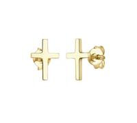 Elli PREMIUM Stecker Kreuz Taufe Kommunion Basic 375 Gelbgold OneSize Damen